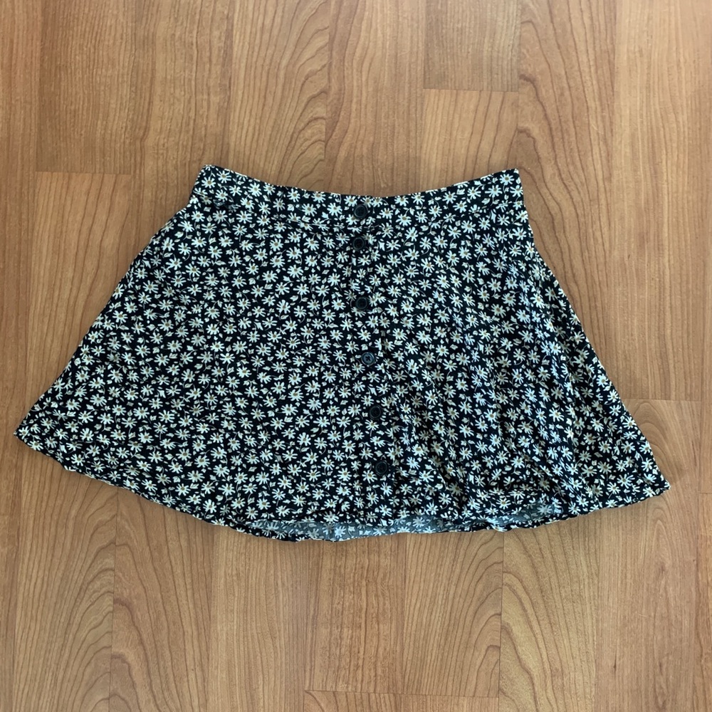 Button Down Floral Skirt
